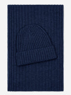 Napoli (navy blue) - Italian 100% cashmere ribbed scarf (unisex) - Che Cose Belle