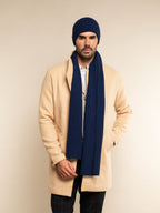Napoli (navy blue) - Italian 100% cashmere ribbed scarf (unisex) - Che Cose Belle