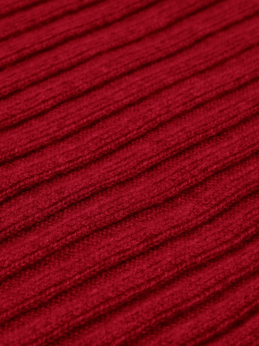 Napoli (red) - Italian 100% cashmere ribbed scarf (unisex) - Che Cose Belle