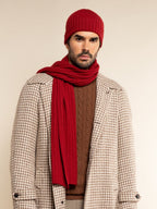 Napoli (red) - Italian 100% cashmere ribbed scarf (unisex) - Che Cose Belle