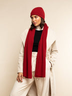 Napoli (red) - Italian 100% cashmere ribbed scarf (unisex) - Che Cose Belle