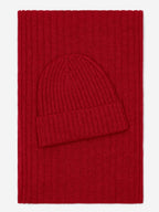 Napoli (red) - Italian 100% cashmere ribbed scarf (unisex) - Che Cose Belle