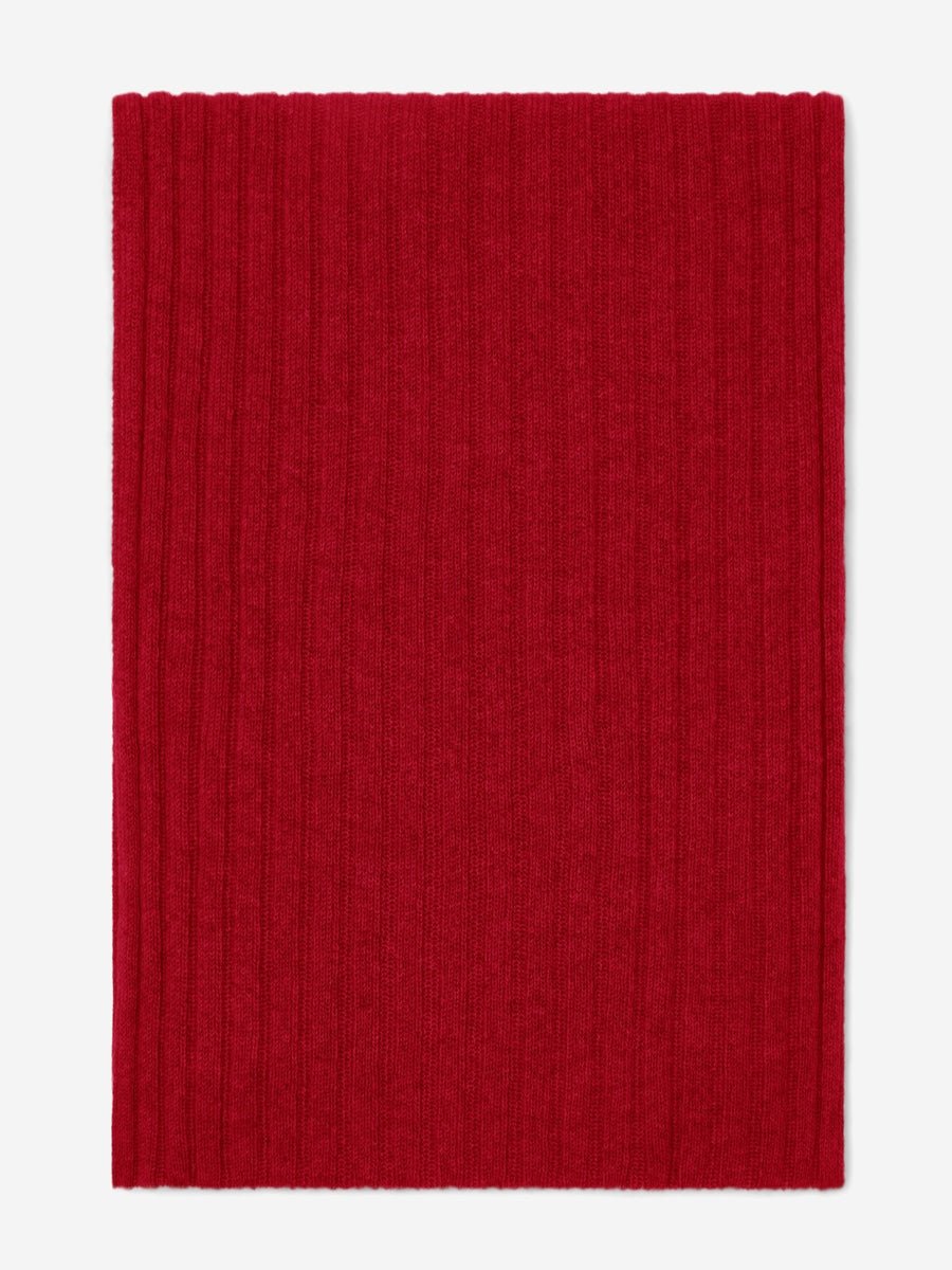 Napoli (red) - Italian 100% cashmere ribbed scarf (unisex) - Che Cose Belle
