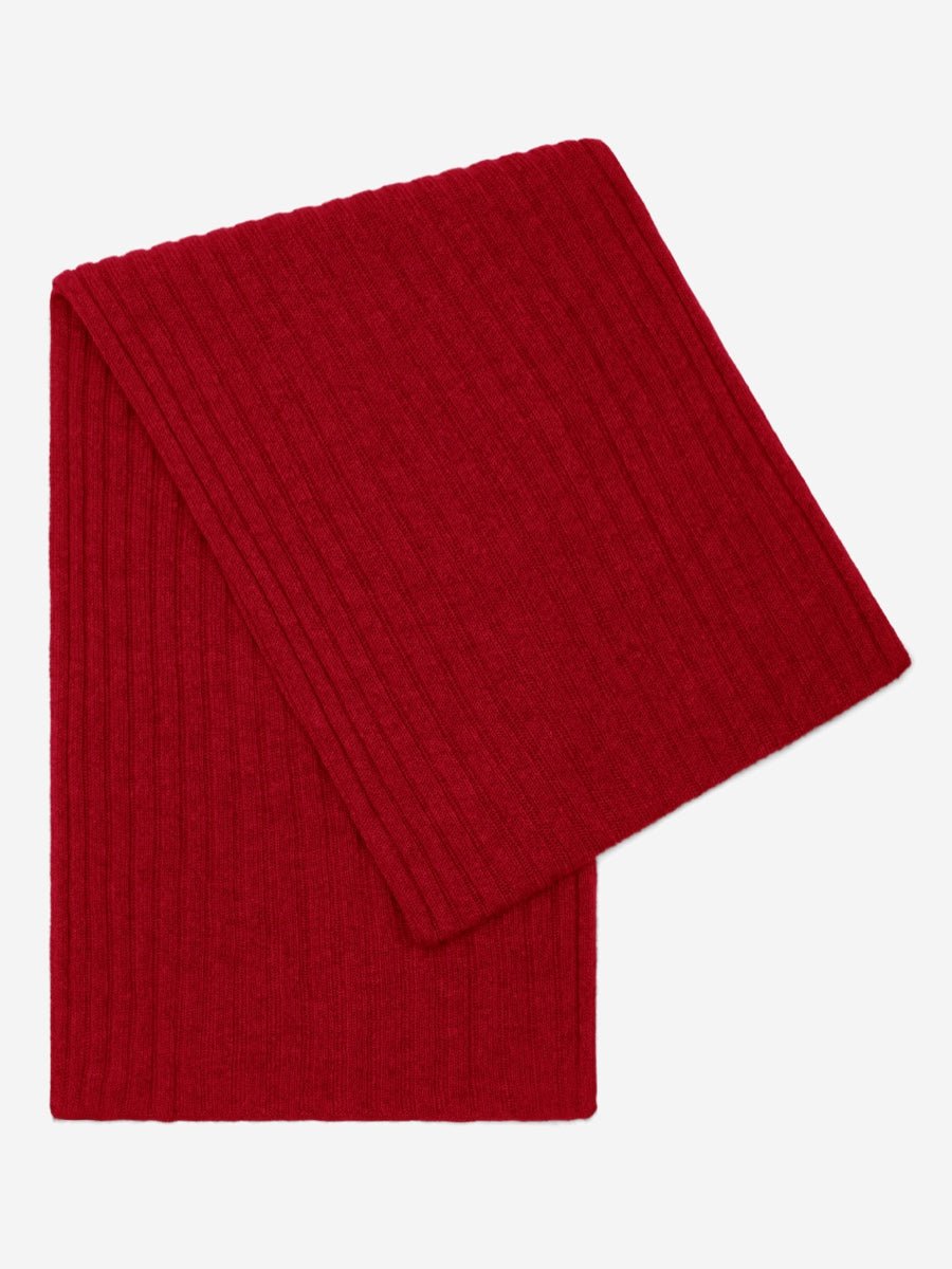 Napoli (red) - Italian 100% cashmere ribbed scarf (unisex) - Che Cose Belle