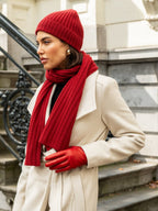 Napoli (red) - Italian 100% cashmere ribbed scarf (unisex) - Che Cose Belle
