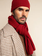 Napoli (red) - Italian 100% cashmere ribbed scarf (unisex) - Che Cose Belle