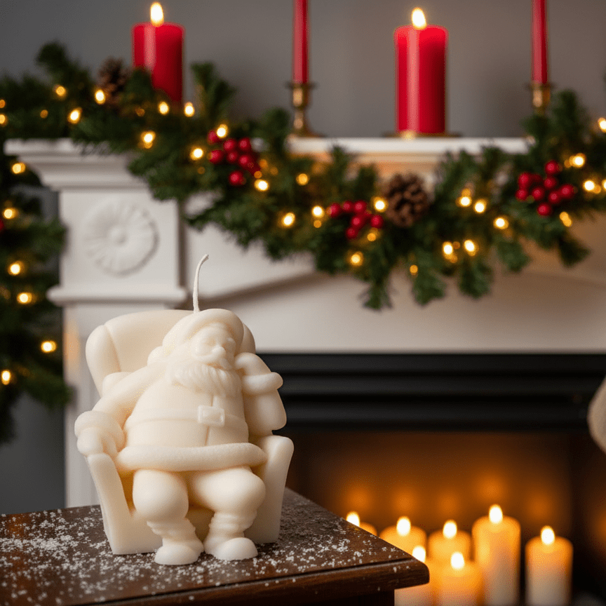 Napping Santa Candle | Soy Wax Candle | Christmas Candle - Che Cose Belle