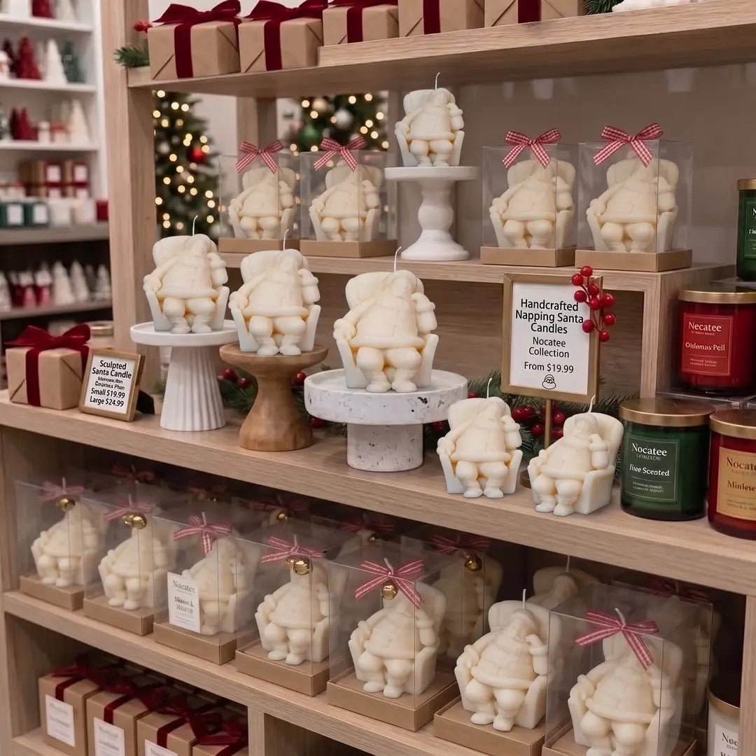 Napping Santa Candle | Soy Wax Candle | Christmas Candle - Che Cose Belle