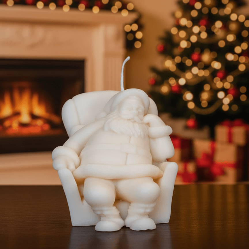 Napping Santa Candle | Soy Wax Candle | Christmas Candle - Che Cose Belle