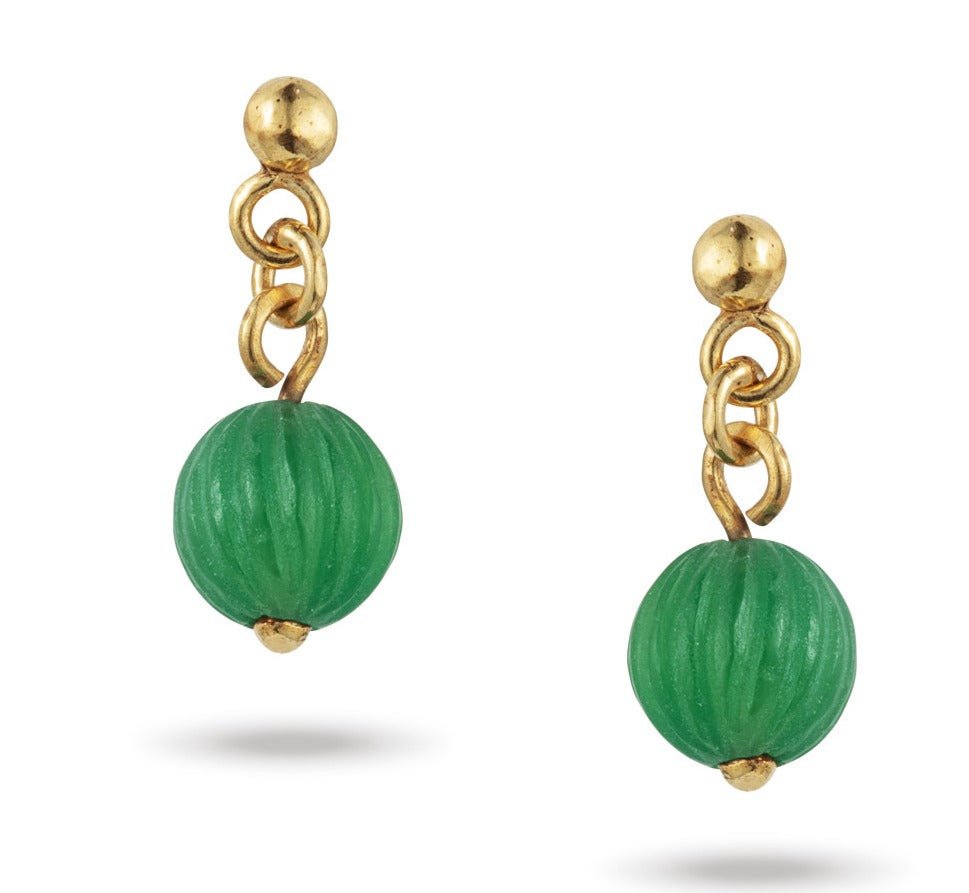 Nariman Drop Earrings - Green Onyx - Che Cose Belle