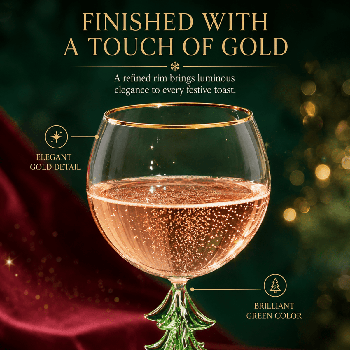 Natale Stemmed Wine Glassware, Single - Che Cose Belle