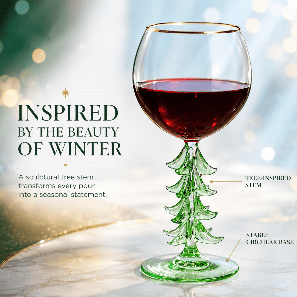 Natale Stemmed Wine Glassware, Single - Che Cose Belle