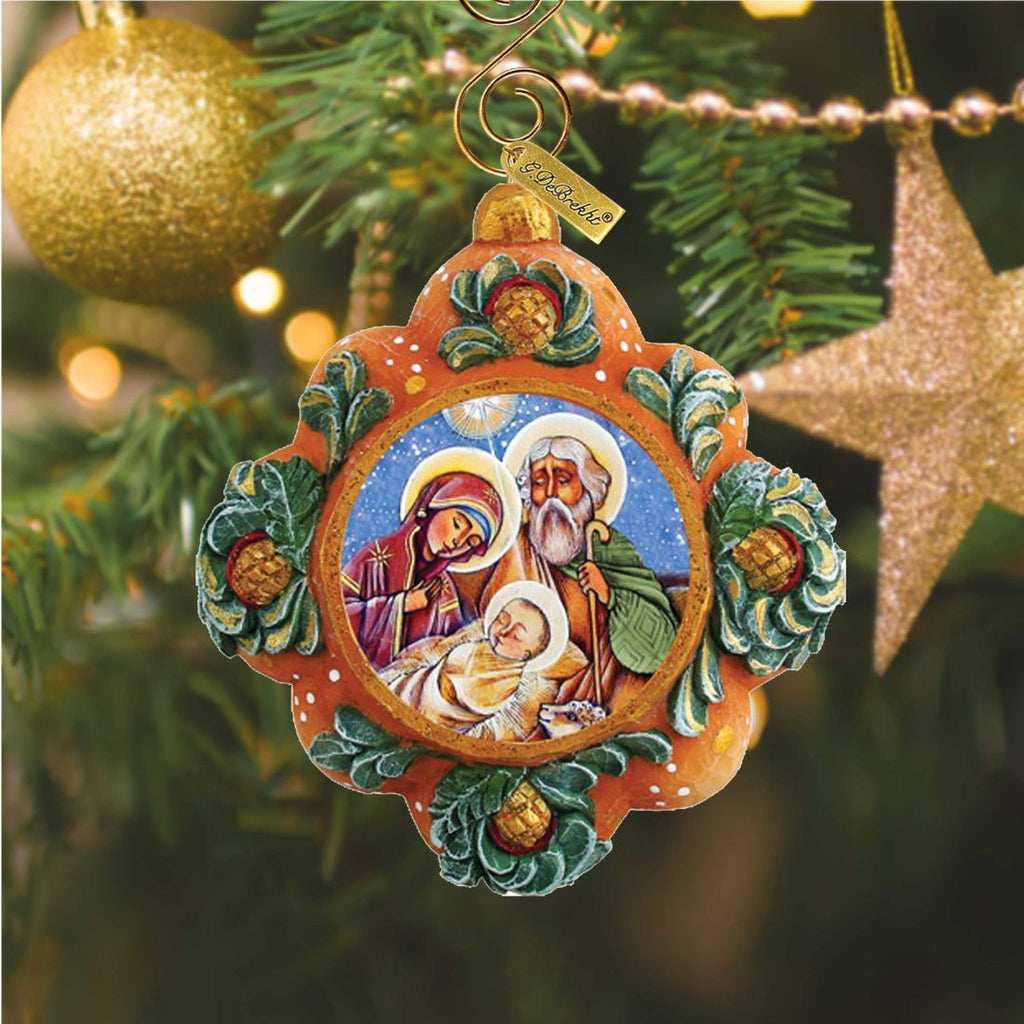 Nativity Sculpted Hand-Painted Christmas Ornament by G. DeBrekht - Nativity Holiday Decor - 61025122 - Che Cose Belle