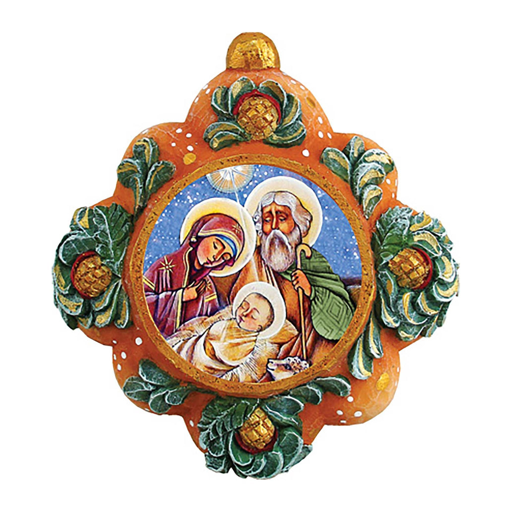 Nativity Sculpted Hand-Painted Christmas Ornament by G. DeBrekht - Nativity Holiday Decor - 61025122 - Che Cose Belle