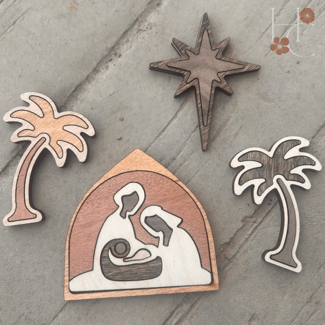 Nativity Wood Magnet Set - Che Cose Belle