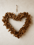 Natural Driftwood Heart Wreath – 14" x 16" Coastal Wall Décor - Che Cose Belle