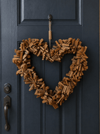 Natural Driftwood Heart Wreath – 14" x 16" Coastal Wall Décor - Che Cose Belle
