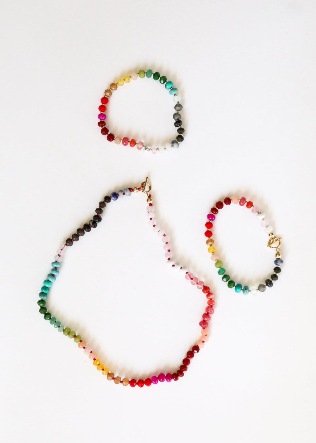 Natural Gemstone Bracelet + 14k Gold Filled Toggle : Paradise - Che Cose Belle
