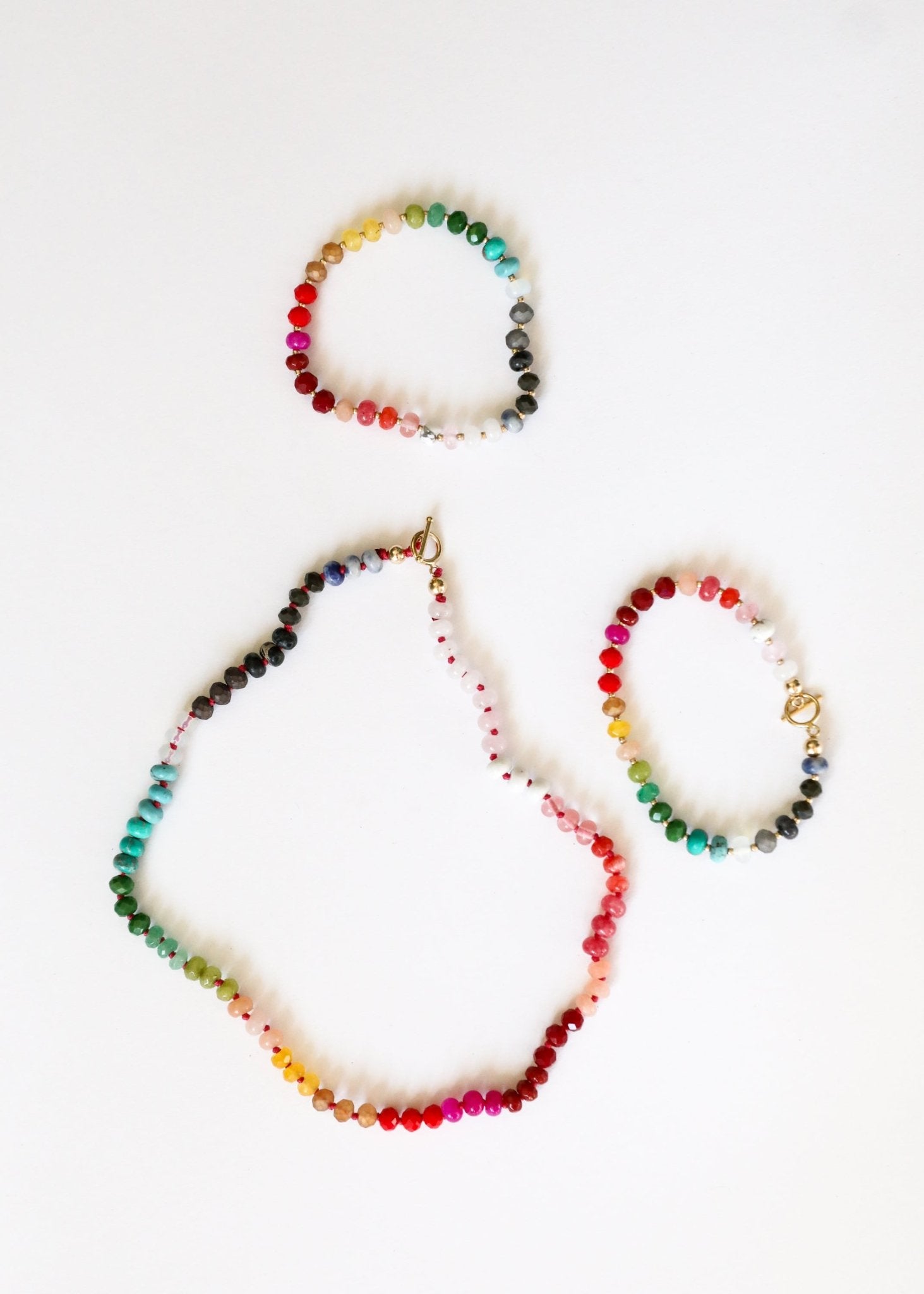 Natural Gemstone Bracelet + 14k Gold Filled Toggle : Paradise - Che Cose Belle