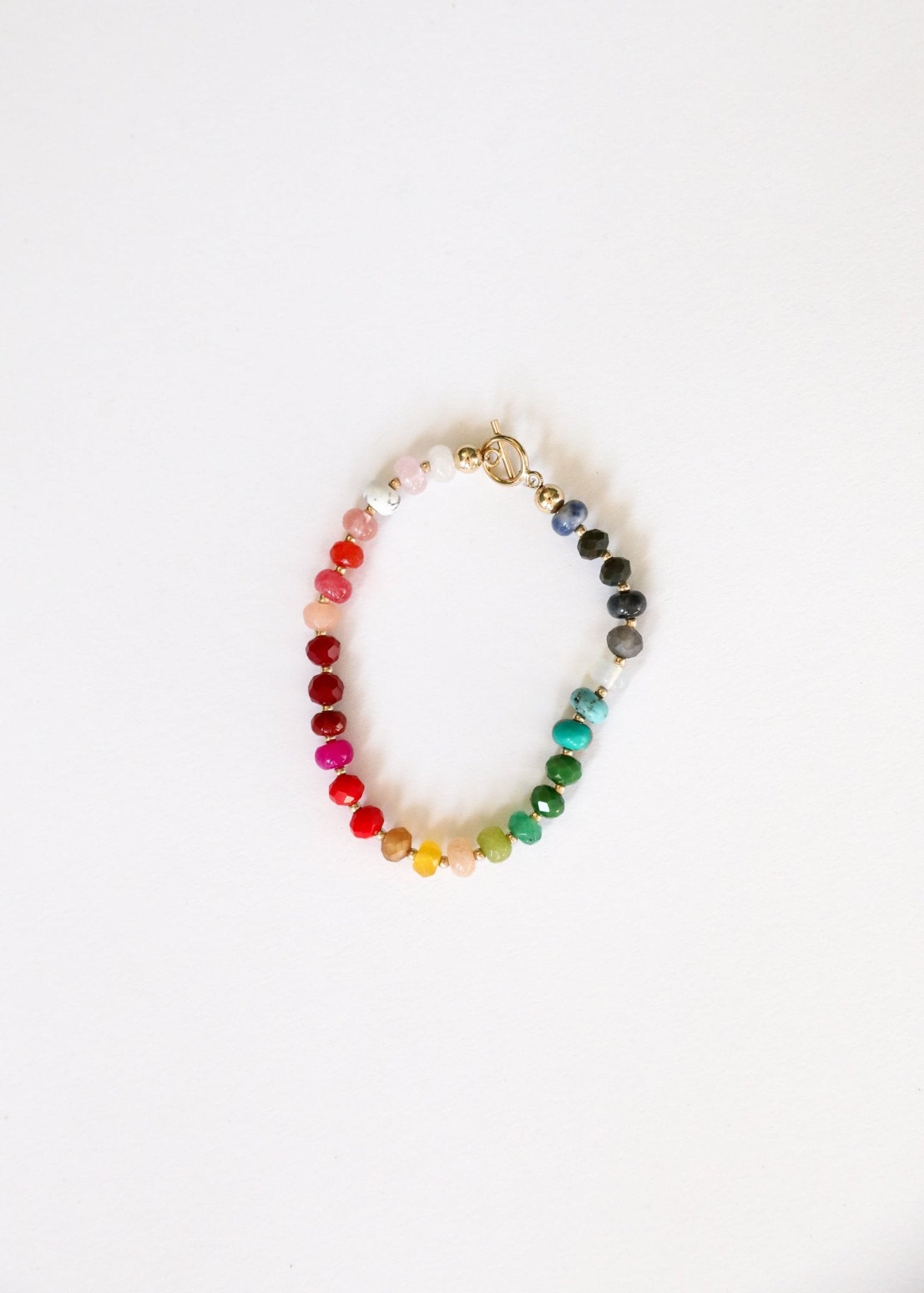 Natural Gemstone Bracelet + 14k Gold Filled Toggle : Paradise - Che Cose Belle
