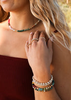 Natural Gemstone Necklace + 14k Gold Filled Toggle : Gold Rush - Che Cose Belle