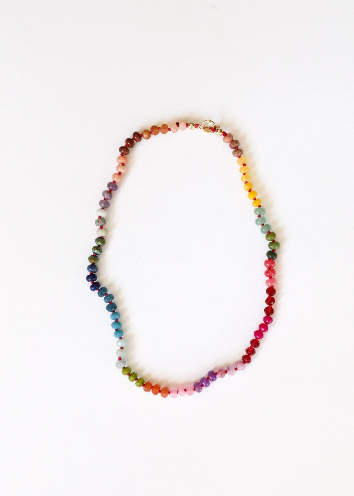 Natural Gemstone Necklace + 14k Gold Filled Toggle : Gold Rush - Che Cose Belle