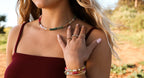 Natural Gemstone Necklace + 14k Gold Filled Toggle : Gold Rush - Che Cose Belle