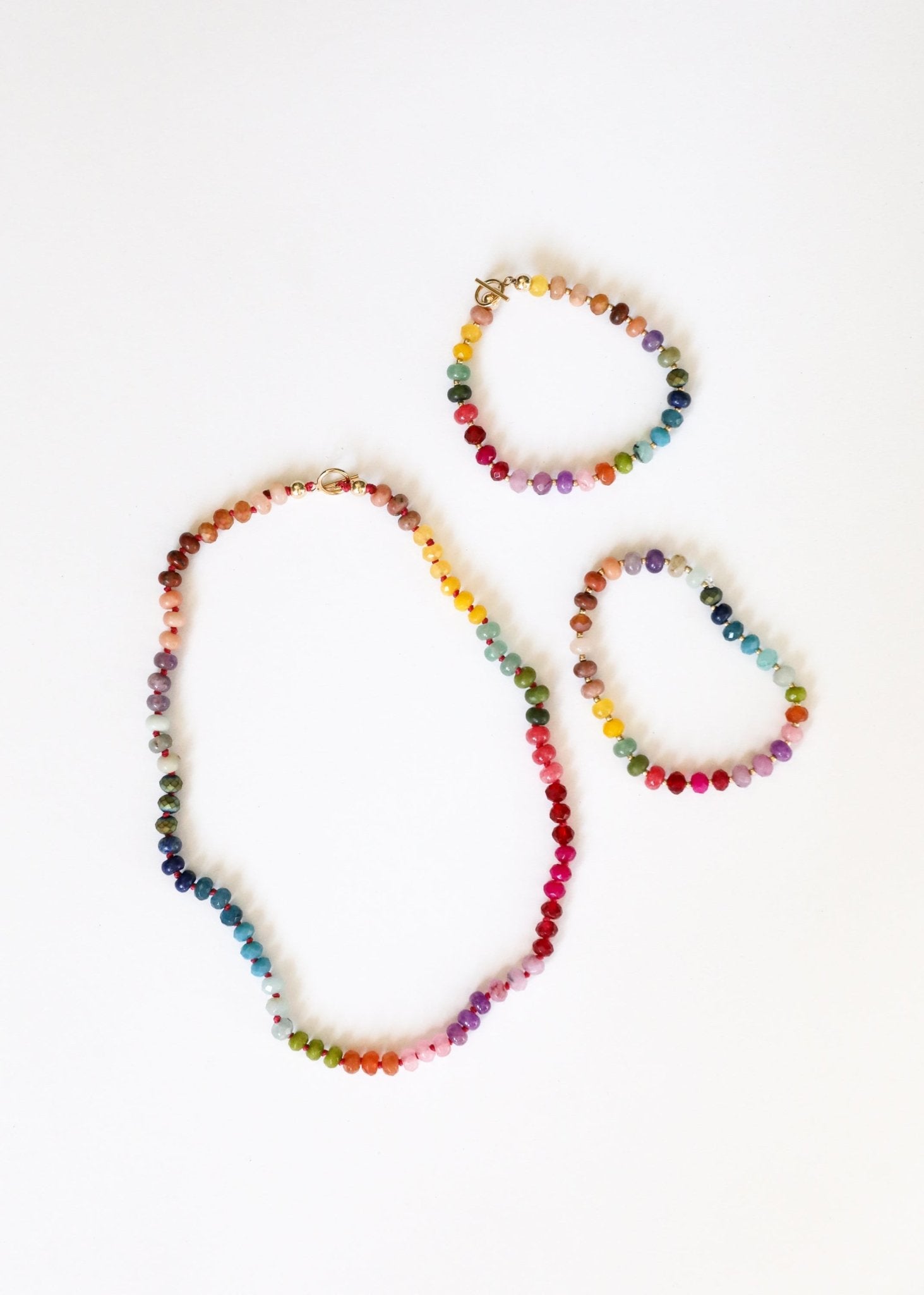 Natural Gemstone Necklace + 14k Gold Filled Toggle : Gold Rush - Che Cose Belle