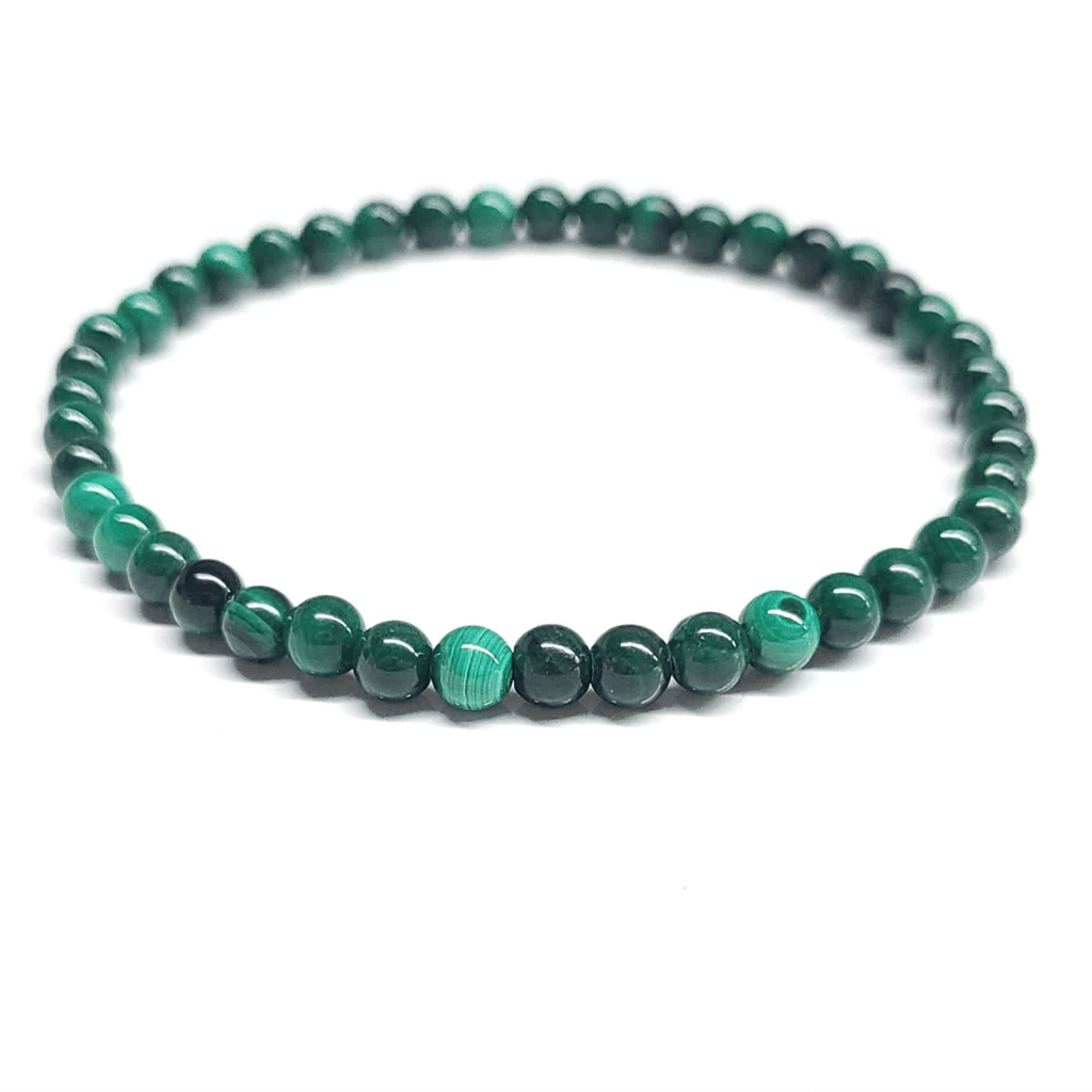 Natural Malachite Round Bead Bracelet - Abundant Love - Che Cose Belle