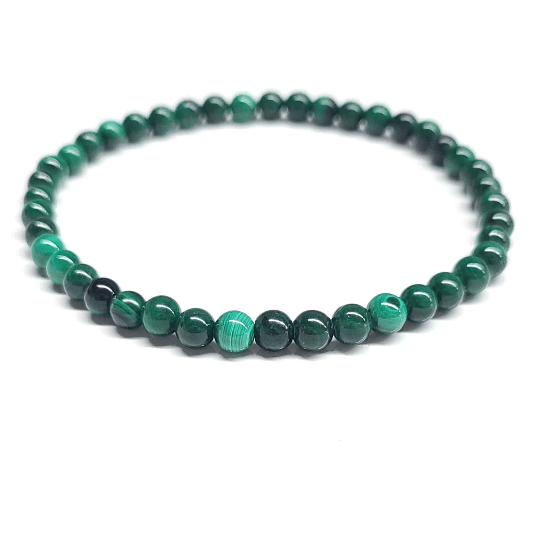 Natural Malachite Round Bead Bracelet - Abundant Love - Che Cose Belle