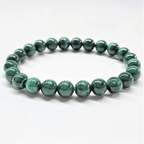 Natural Malachite Round Bead Bracelet - Abundant Love - Che Cose Belle