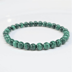 Natural Malachite Round Bead Bracelet - Abundant Love - Che Cose Belle