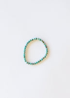 Natural Turquoise + Ombre + Raw Amber with Rose Quartz || Adult Bracelet Set - Che Cose Belle