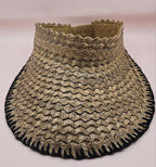 Natural Woven Palm Leaf Visor – Black, Pink, Yellow, or Cream Stitched Trim | Straw Sun Hat - Che Cose Belle