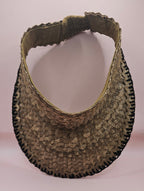 Natural Woven Palm Leaf Visor – Black, Pink, Yellow, or Cream Stitched Trim | Straw Sun Hat - Che Cose Belle