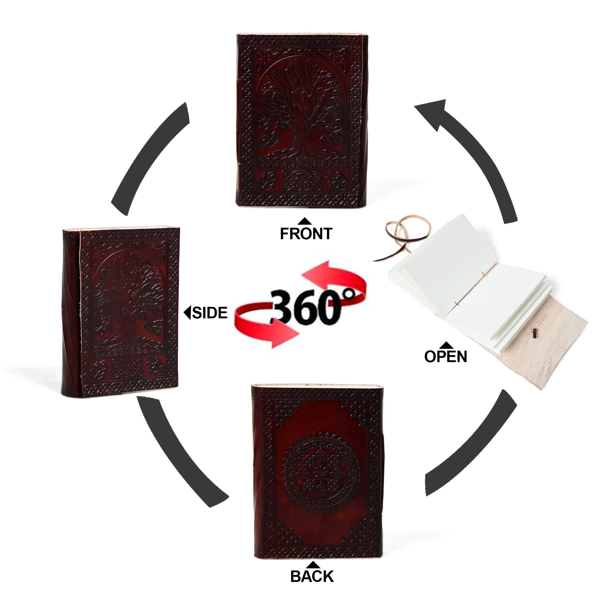 Nature's Wisdom Leather Journal - Che Cose Belle