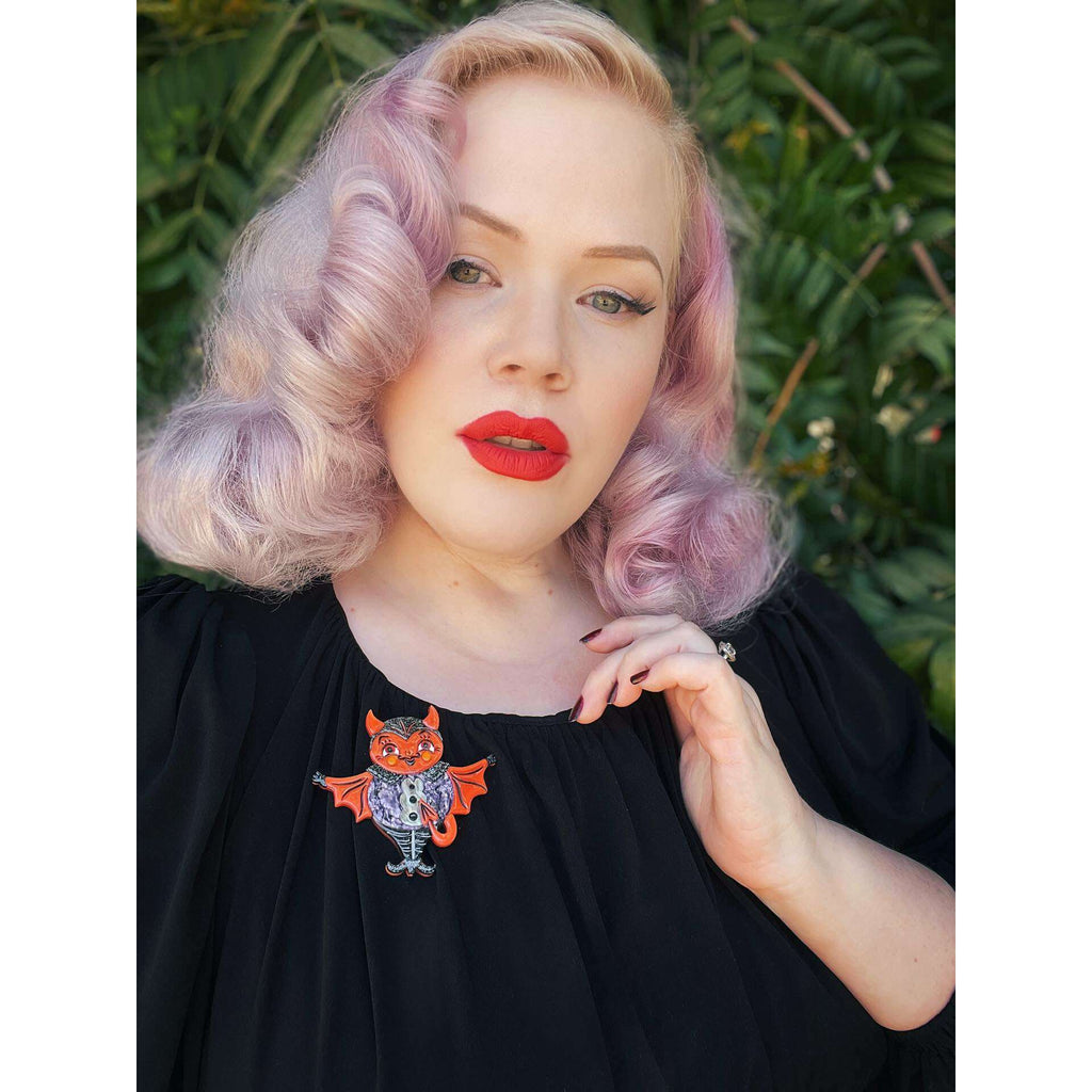Naughty Nash Devil Bat Brooch by Johanna Parker x Lipstick & Chrome