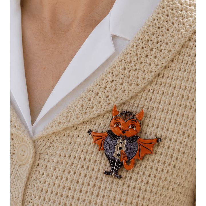 Naughty Nash Devil Bat Brooch by Johanna Parker x Lipstick & Chrome - Che Cose Belle