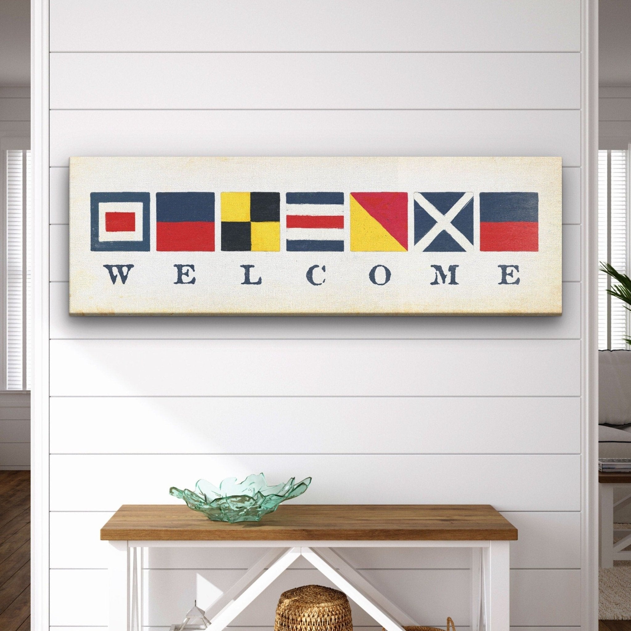 Nautical Welcome Flag Sign - Maritime Signal Flags - Coastal Wall Decor - Che Cose Belle