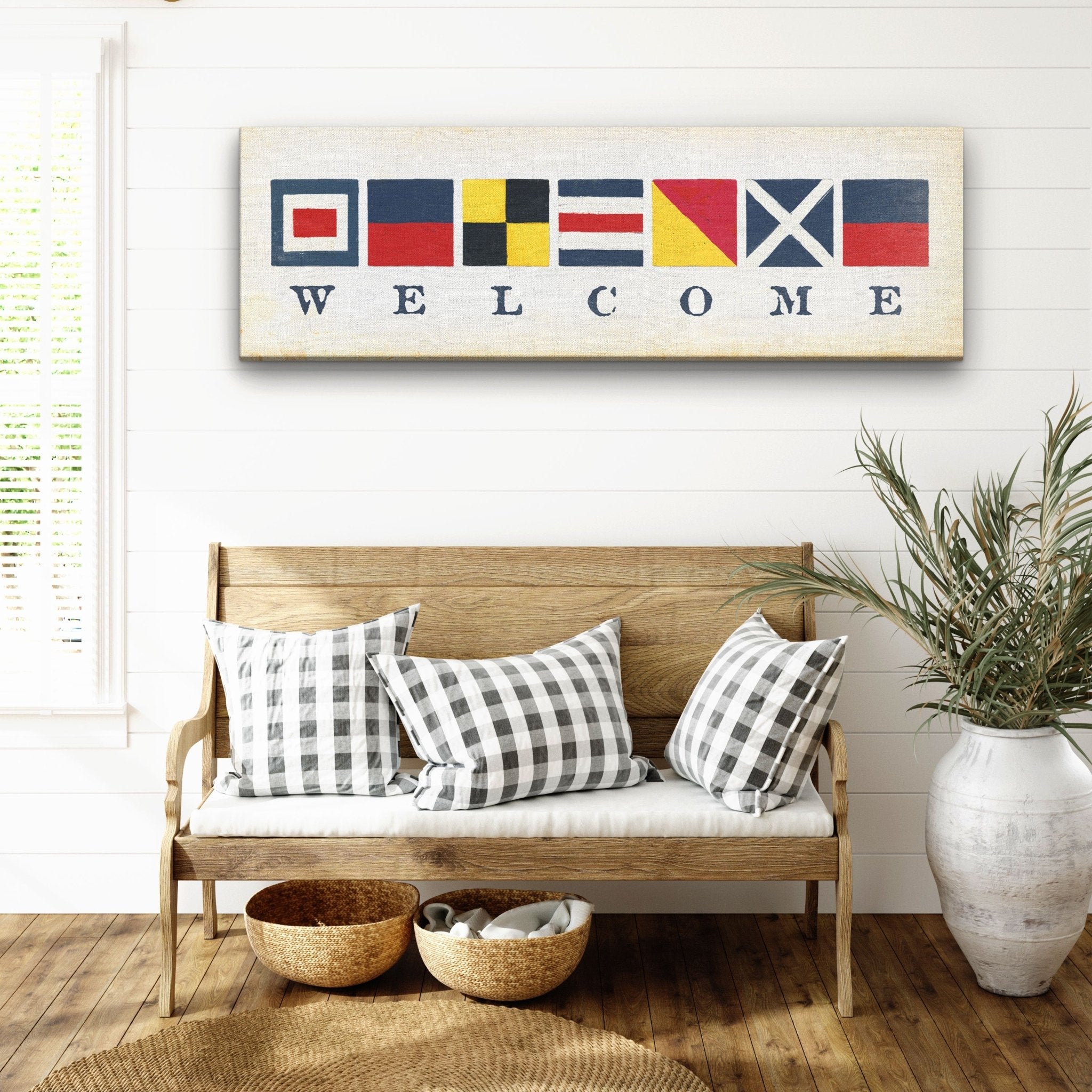 Nautical Welcome Flag Sign - Maritime Signal Flags - Coastal Wall Decor - Che Cose Belle