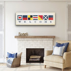 Nautical Welcome Flag Sign - Maritime Signal Flags - Coastal Wall Decor - Che Cose Belle