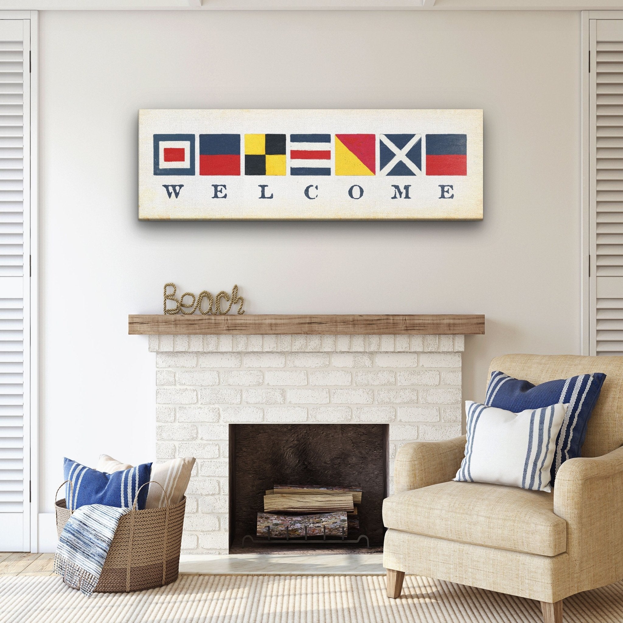 Nautical Welcome Flag Sign - Maritime Signal Flags - Coastal Wall Decor - Che Cose Belle