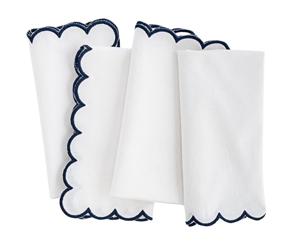 Navy and White Cloth Napkins - Che Cose Belle
