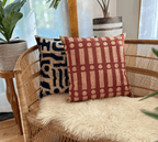 Navy Blue + Rosy Beige Bogo Marks Pillow Cover - Che Cose Belle
