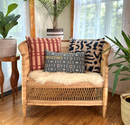 Navy Blue + Rosy Beige Bogo Marks Pillow Cover - Che Cose Belle