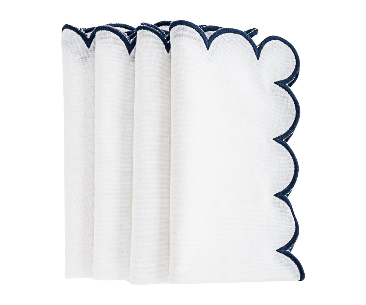 Navy Scalloped Edge Napkins - LongWave - Che Cose Belle