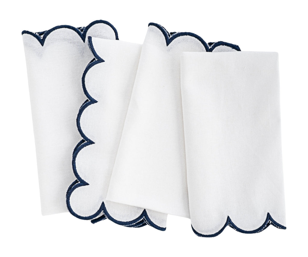 Navy Scalloped Edge Napkins - LongWave - Che Cose Belle