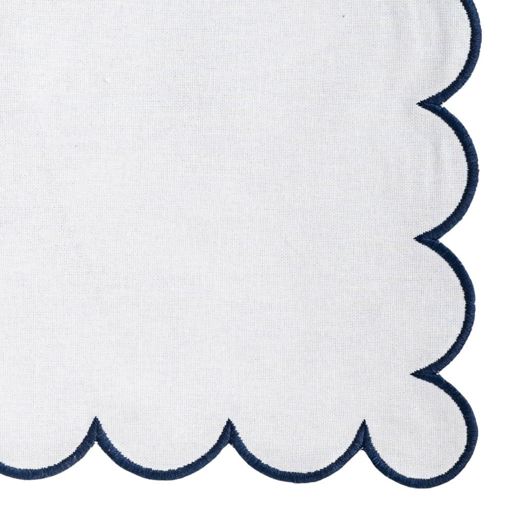 Navy Scalloped Edge Napkins - LongWave - Che Cose Belle