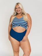 Navy Stripe Knotted One-Piece - Che Cose Belle