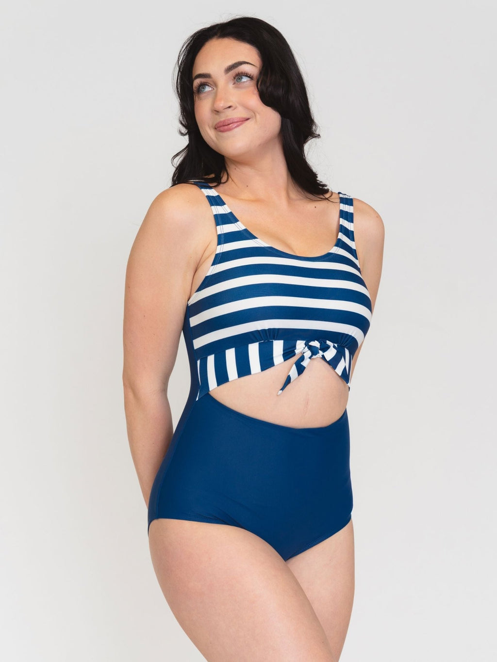 Navy Stripe Knotted One-Piece - Che Cose Belle